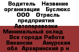 Водитель › Название организации ­ Буслюкс, ООО › Отрасль предприятия ­ Автоперевозки › Минимальный оклад ­ 1 - Все города Работа » Вакансии   . Амурская обл.,Архаринский р-н